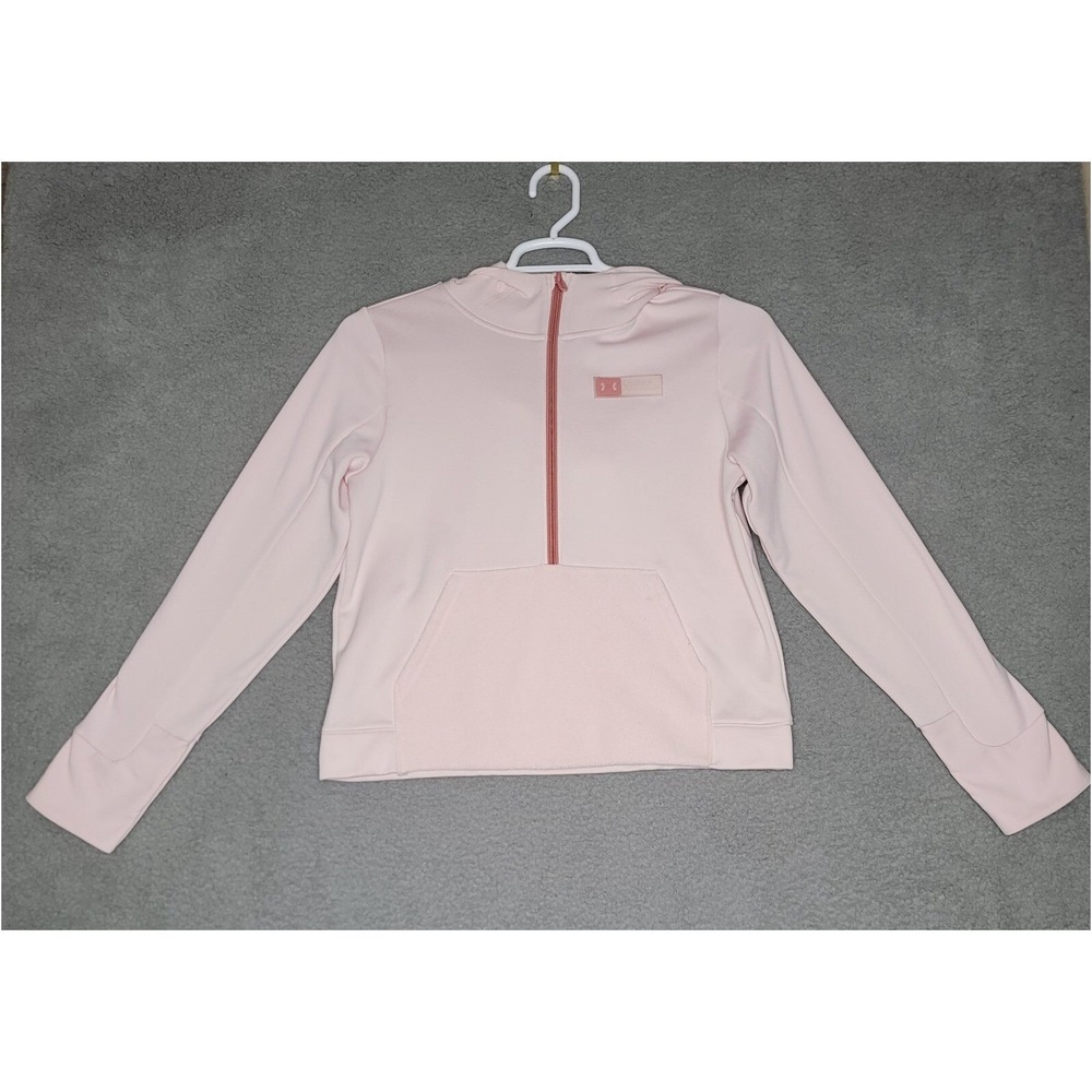 Under Armour Hoodie Sweatshirt Women's S Pink Loose Pullover Crop‎ Pastel Sporty